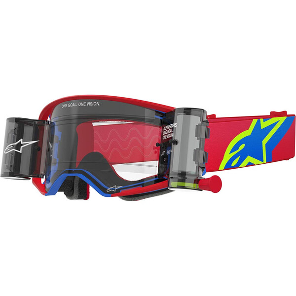 Alpinestars - Masque Supertech Corp Roll-Off Rouge / Jaune fluo / Bleu