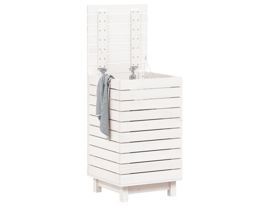 VIDAXL - Panier à linge blanc 44x44x76 cm bois massif de pin