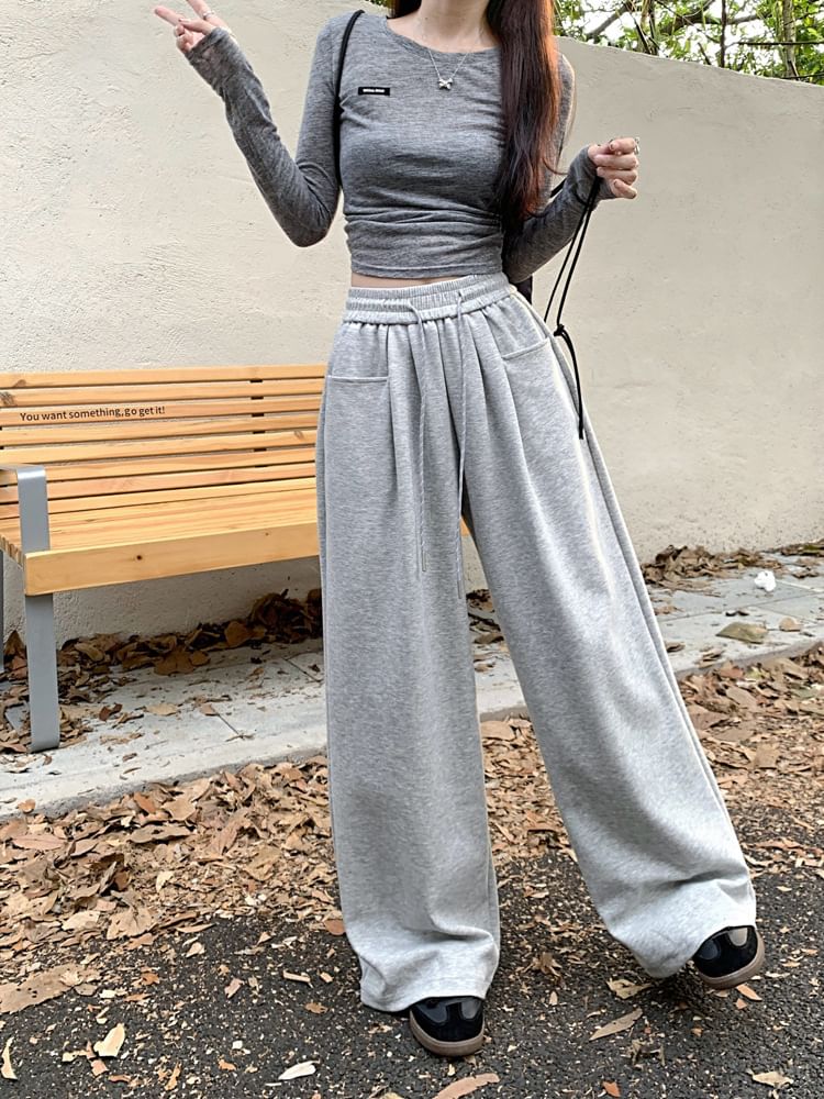 Essere - Wijde joggingbroek met trekkoord in de taille