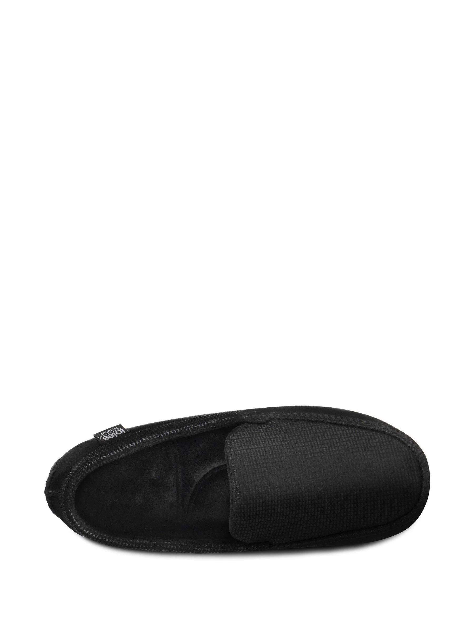 Zwart - Totes - Isotoner - Modieuze moccasinpantoffels met vierkant patroon voor heren