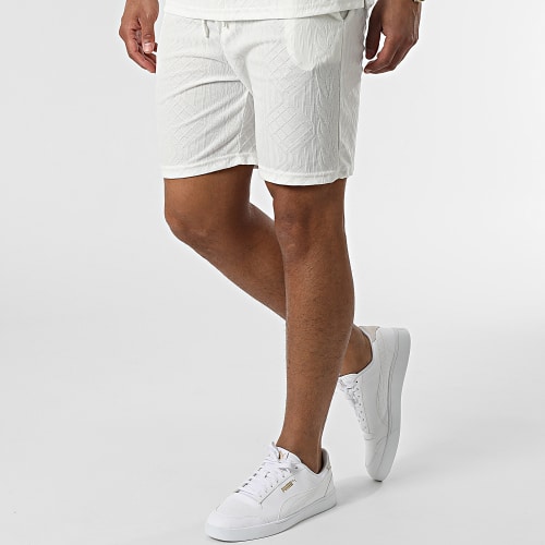 Ensemble Tee Shirt Poche Poitrine Et Short Jogging PP6001-6002 Beige Clair