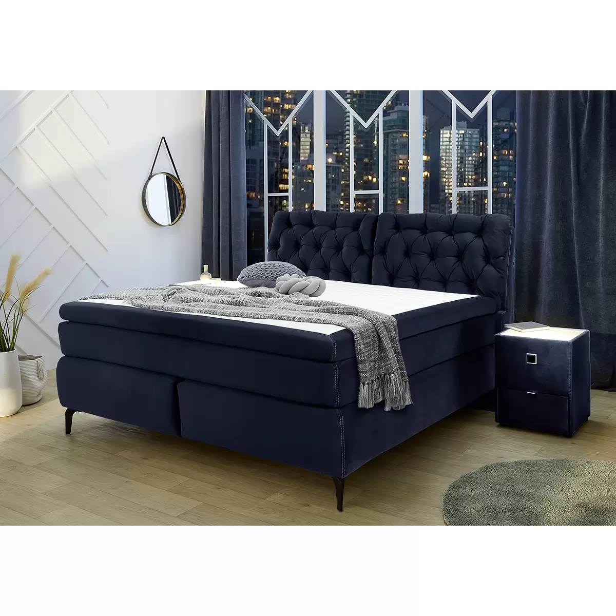 Boxspringbett Charlie 180x200 Blau
