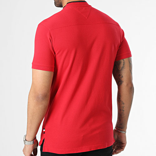 Polo Manches Courtes Mao Collar Logo 0765 Rouge