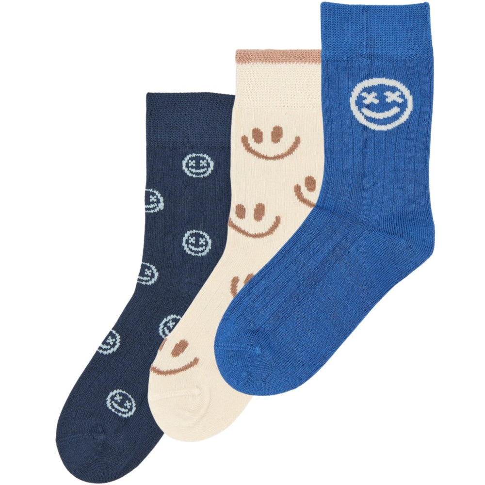 Køb minipop® Strong Blue Moe Bambus Strømper 3-Pak