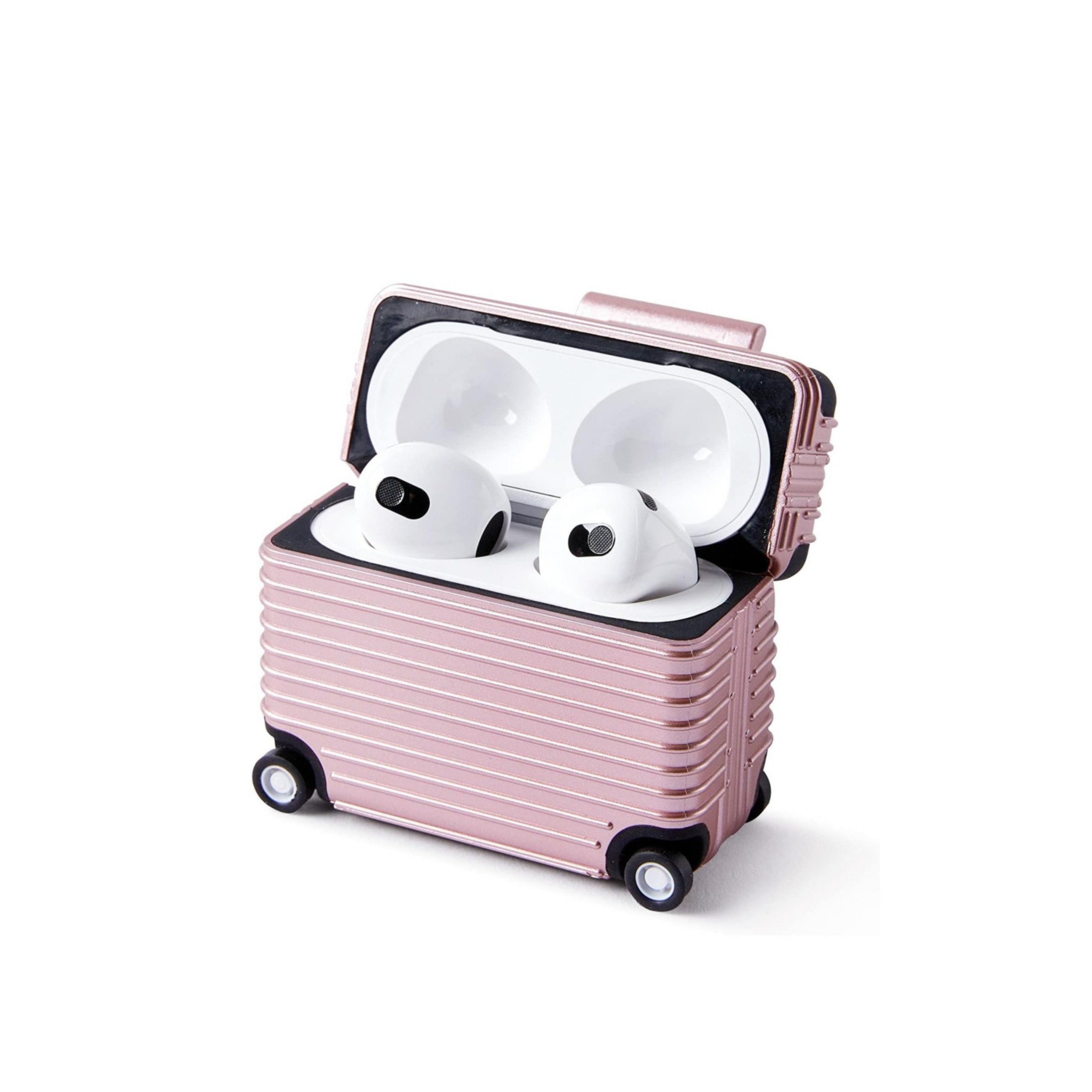 AirPods Pro / Pro 2 Hardcase Schutzhülle Abdeckung Rollkoffer Trolley Design - Rosa