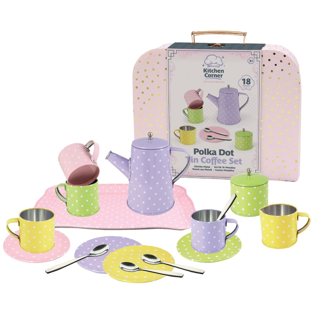 Kitchen Corner Kaffeeset aus gepunkteter Dose, 18-teilig