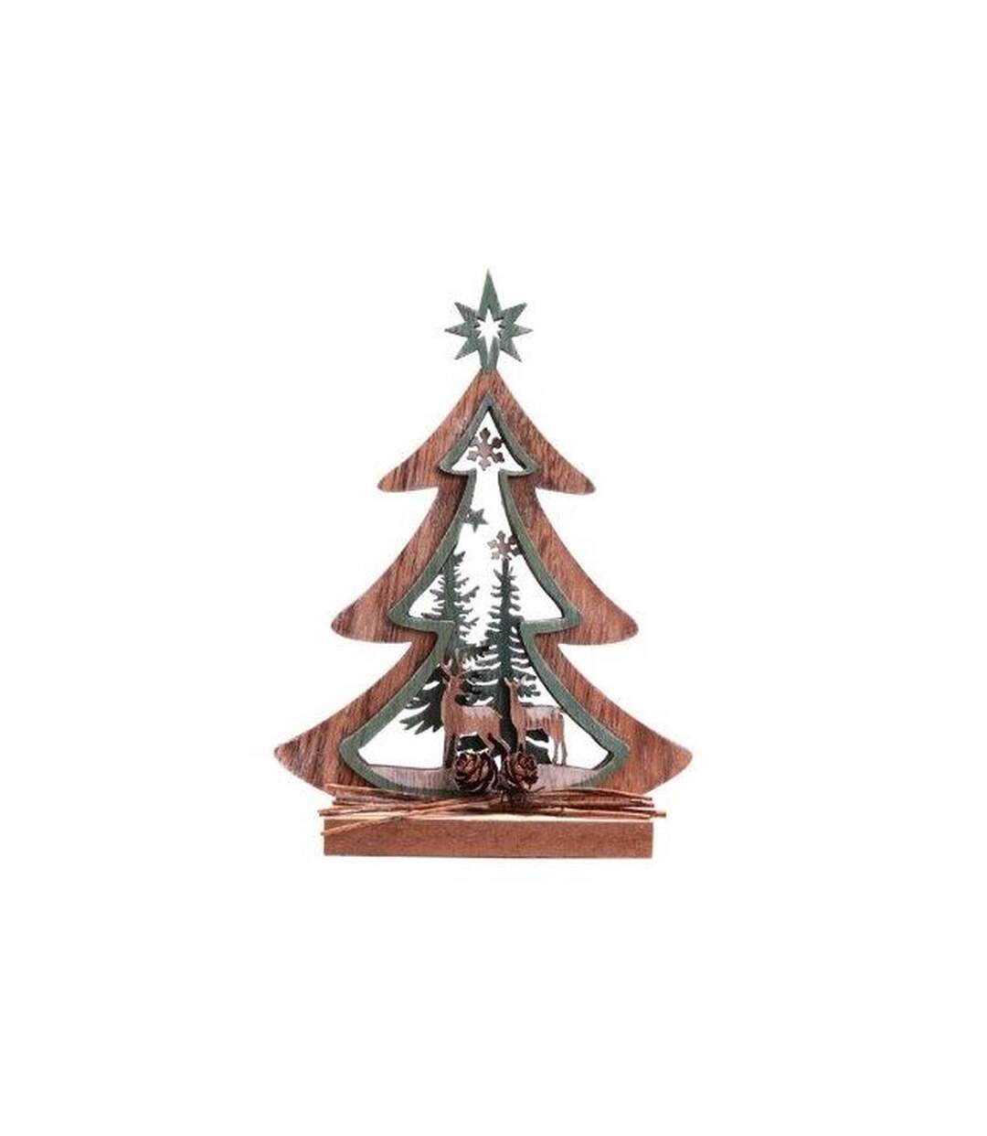 Décoration de Noël en bois sapin Forest Deco - Marron