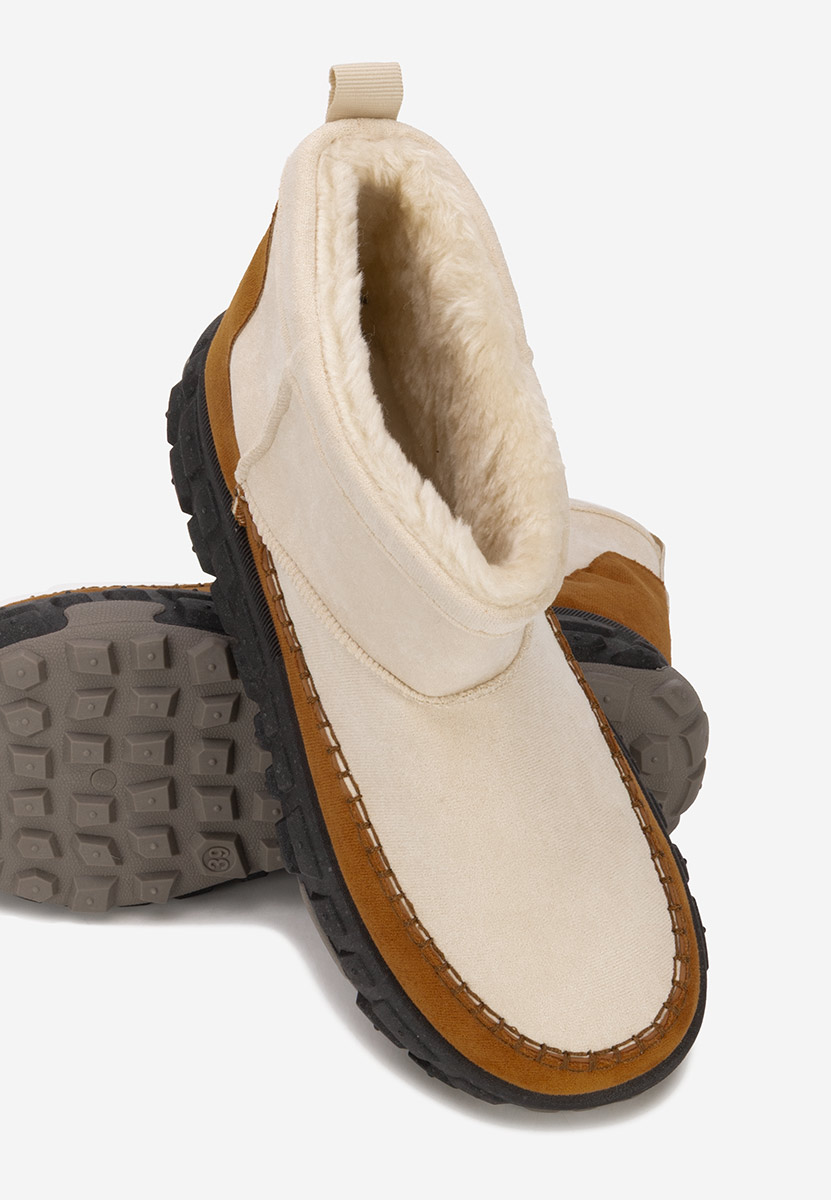 Bottines à plateforme beige Novela