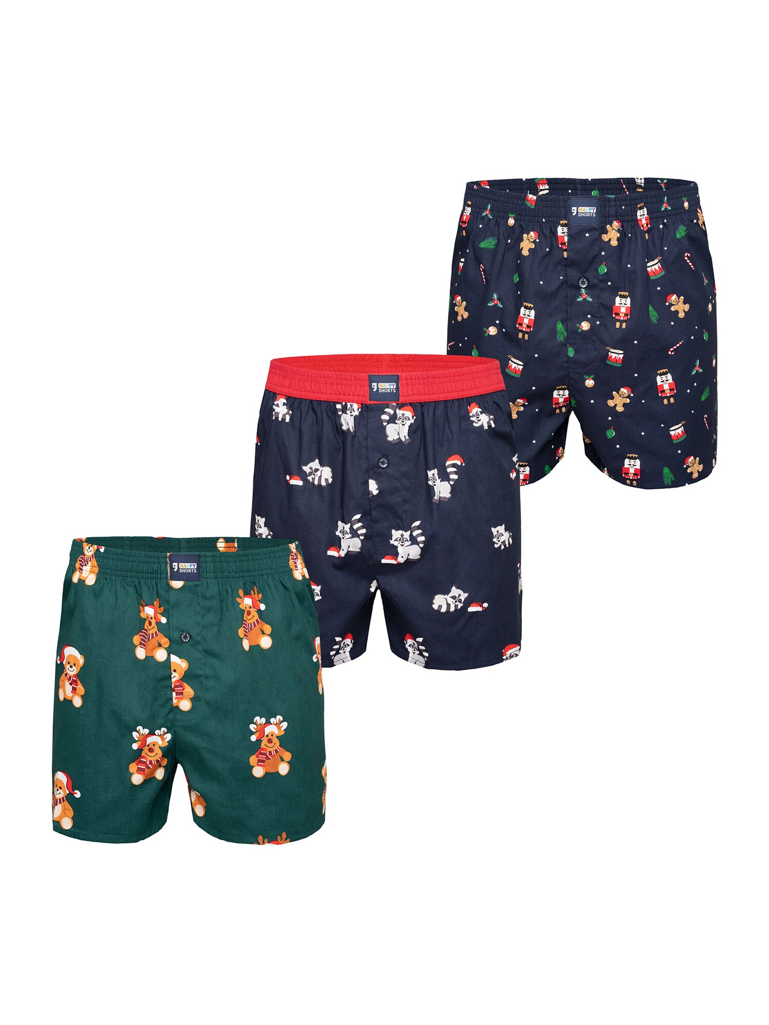 Happy Shorts Herren Boxer Christmas 3er Pack