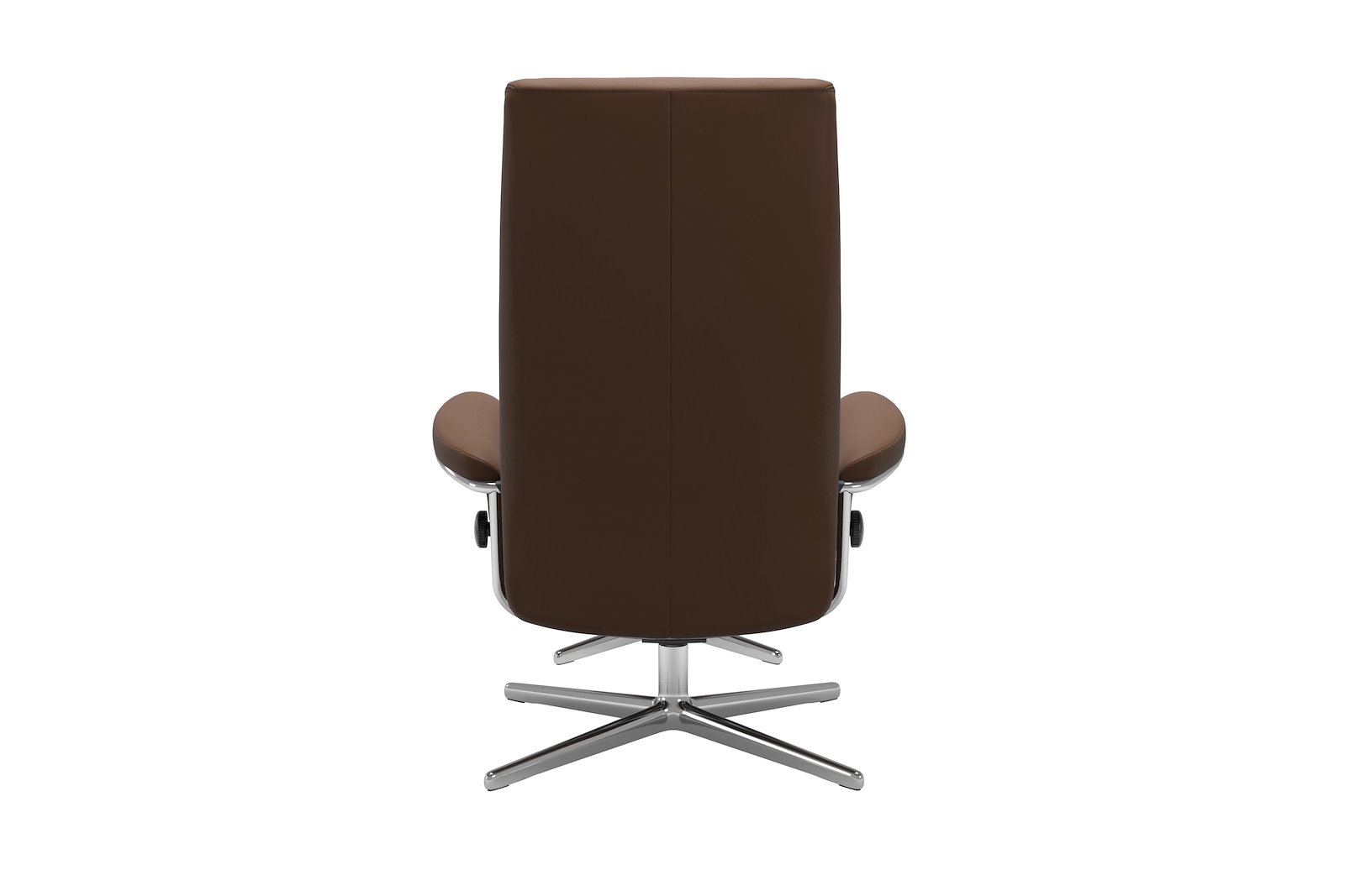 London lenestol m/krakk I hud Batick Spesial Warm Brown og Cross understell i krom