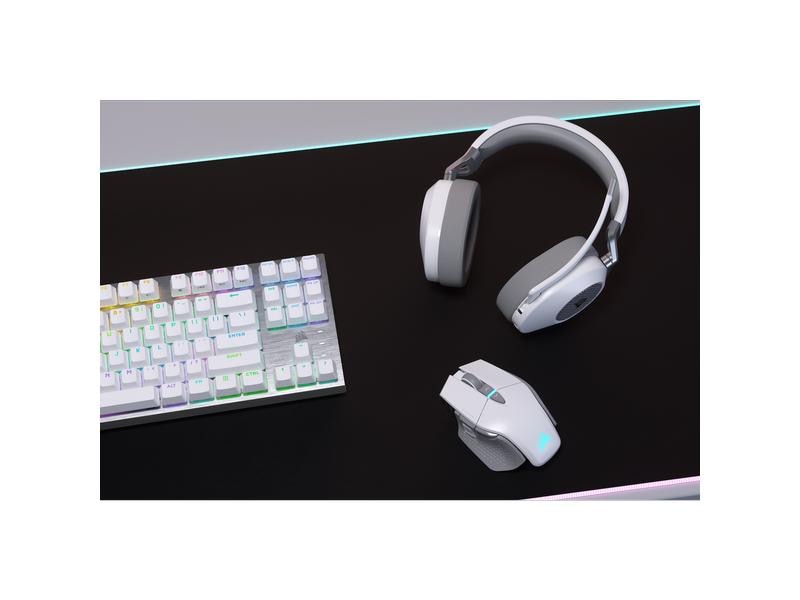 Corsair Headset HS65 Wireless Weiss Kabellosses Gaming Headset mit Surround Sound