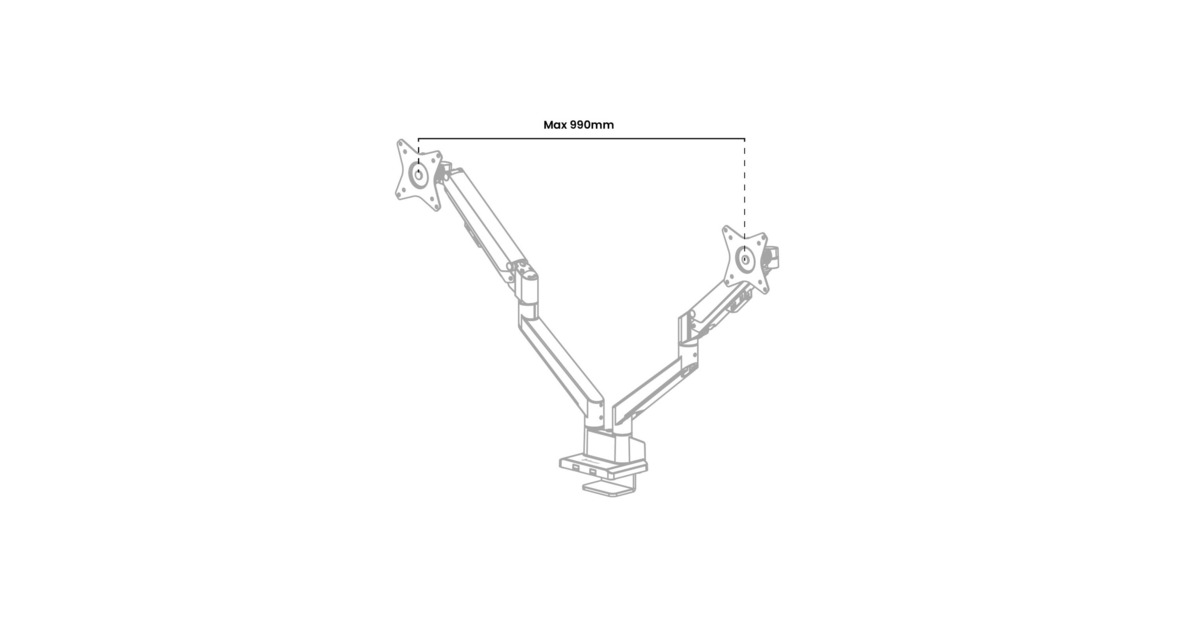 ArozziAlzare Neo Duo - Gas Spring Monitor Arm - Pink monitorarm  (Roze)