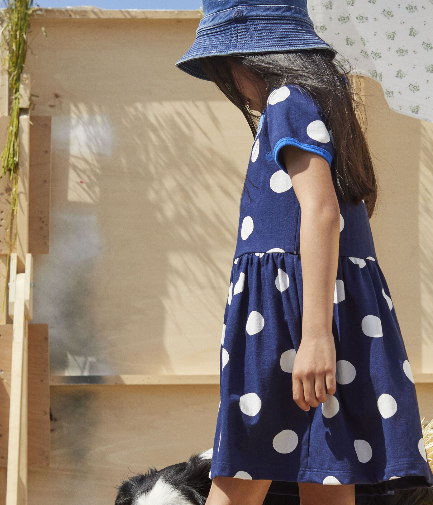 Robe manches courtes en coton enfant fille