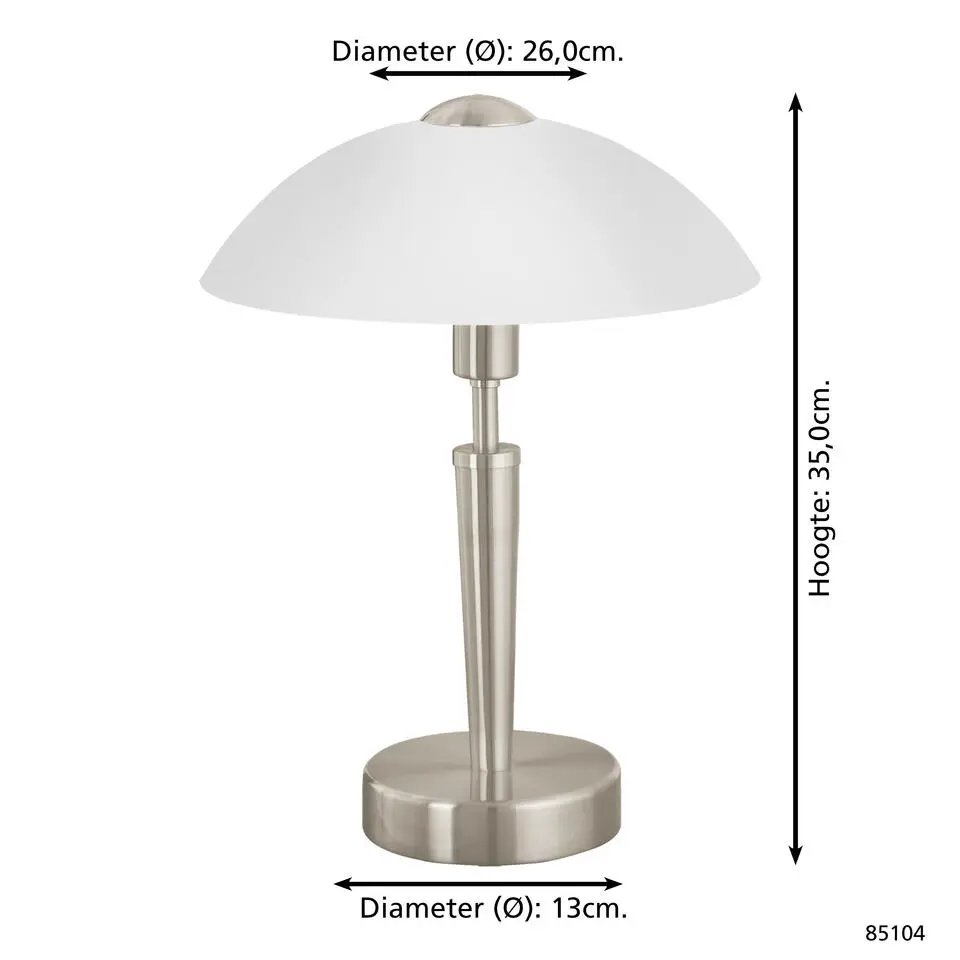 EGLO Solo 1 Tafellamp - E14 - 35 cm - Grijs/Wit