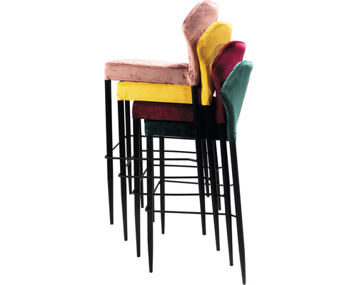 Veba Louis barkruk, 105 x 40 x 49 cm, staal, zwart