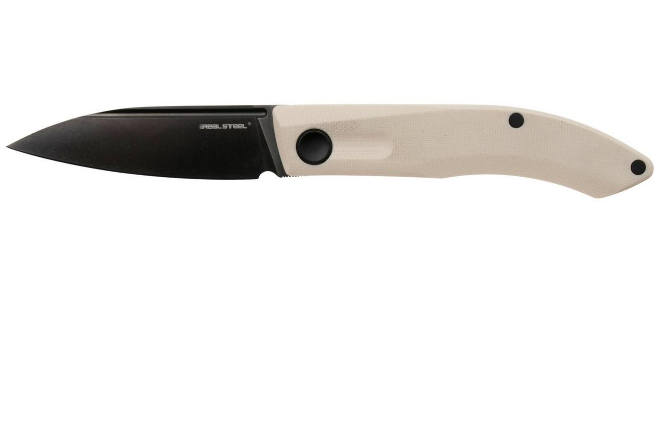 Real Steel Stella Lux 7041Z2, K110 DLC Coating, Ivory G10, slipjoint zakmes