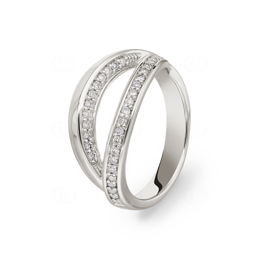 Damenring 750/18 K Weissgold mit Brillanten 0.23 ct H/Si