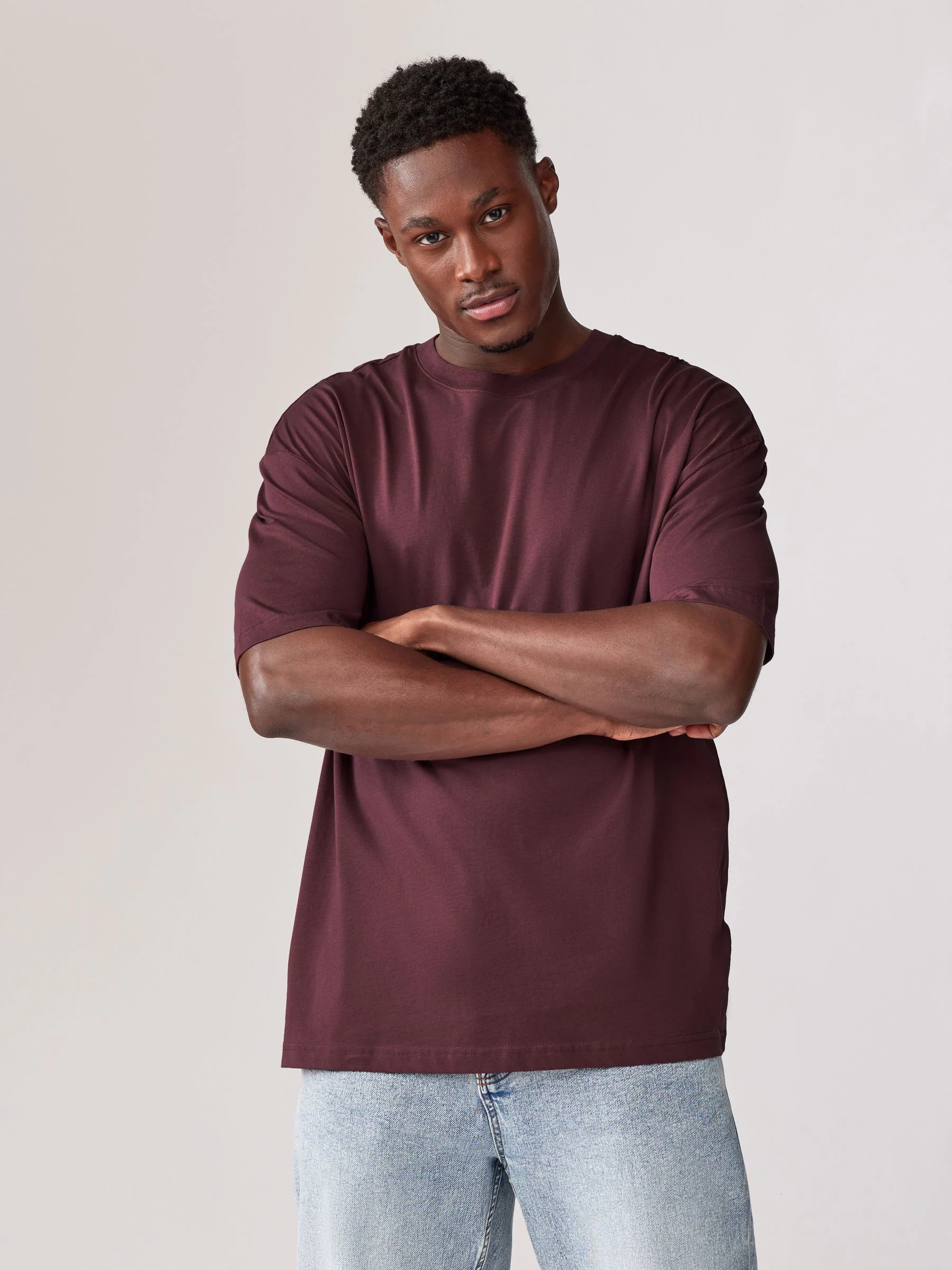 Blauw/Groen/Paars/Naturel - Essential Cotton T-Shirts Relaxed Fit 5 Pack