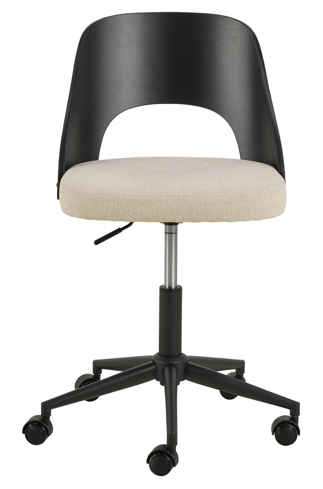 Hjem Interiors Norse Bureaustoel Zwart Eiken | Beige