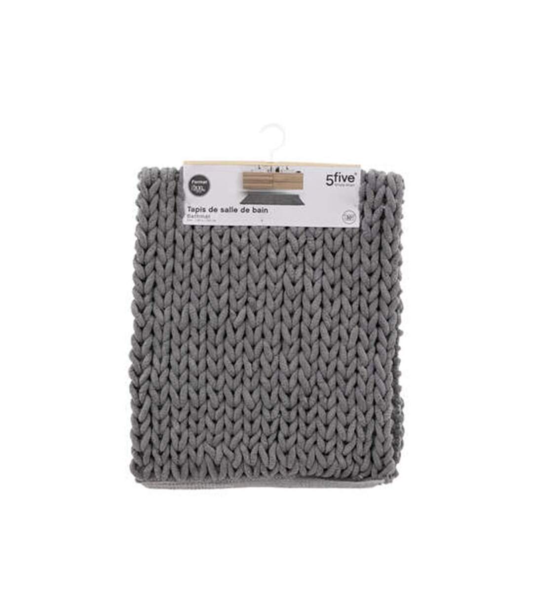 Tapis de Salle de Bain Tissé Épais 50x120cm Gris