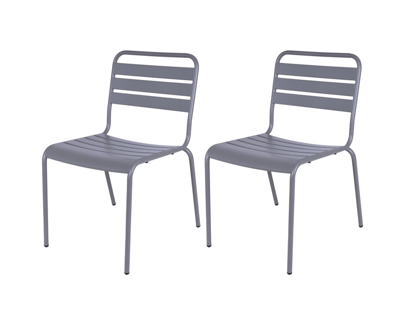 Metalen tuistoel Max muisgrijs - set van 2