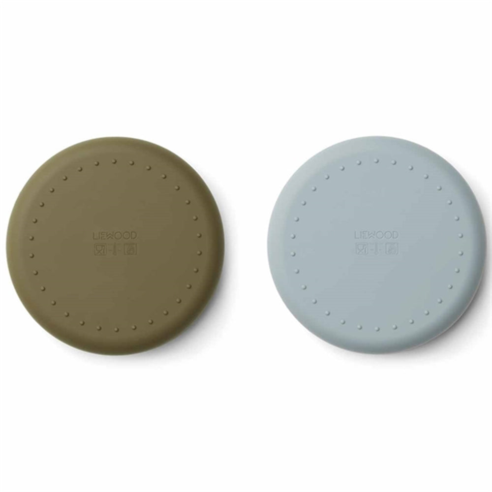 Gordon Silicone Tallerken 2-pak Mr Bear Blue Fog / Khaki Mix