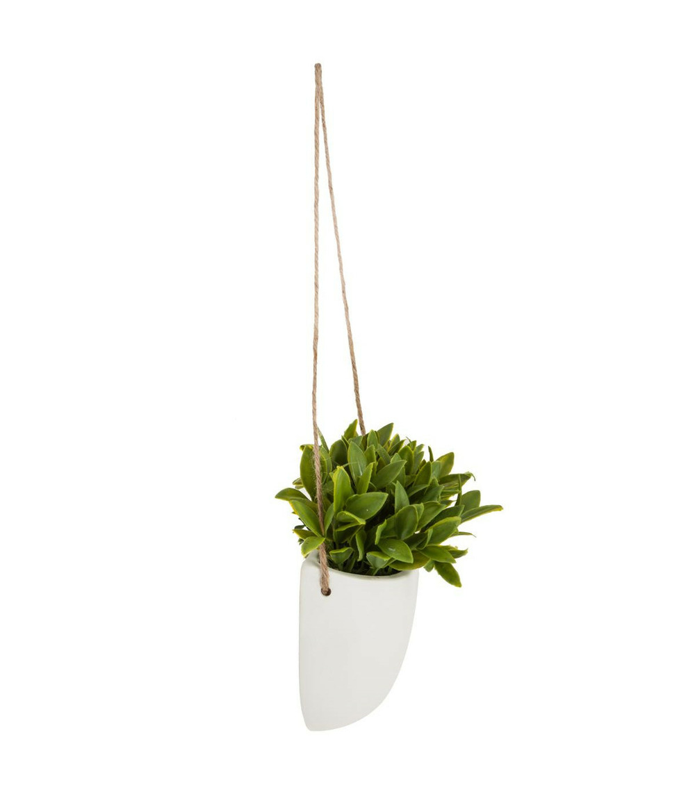 Plante artificielle à suspendre pot en céramique h 20 cm