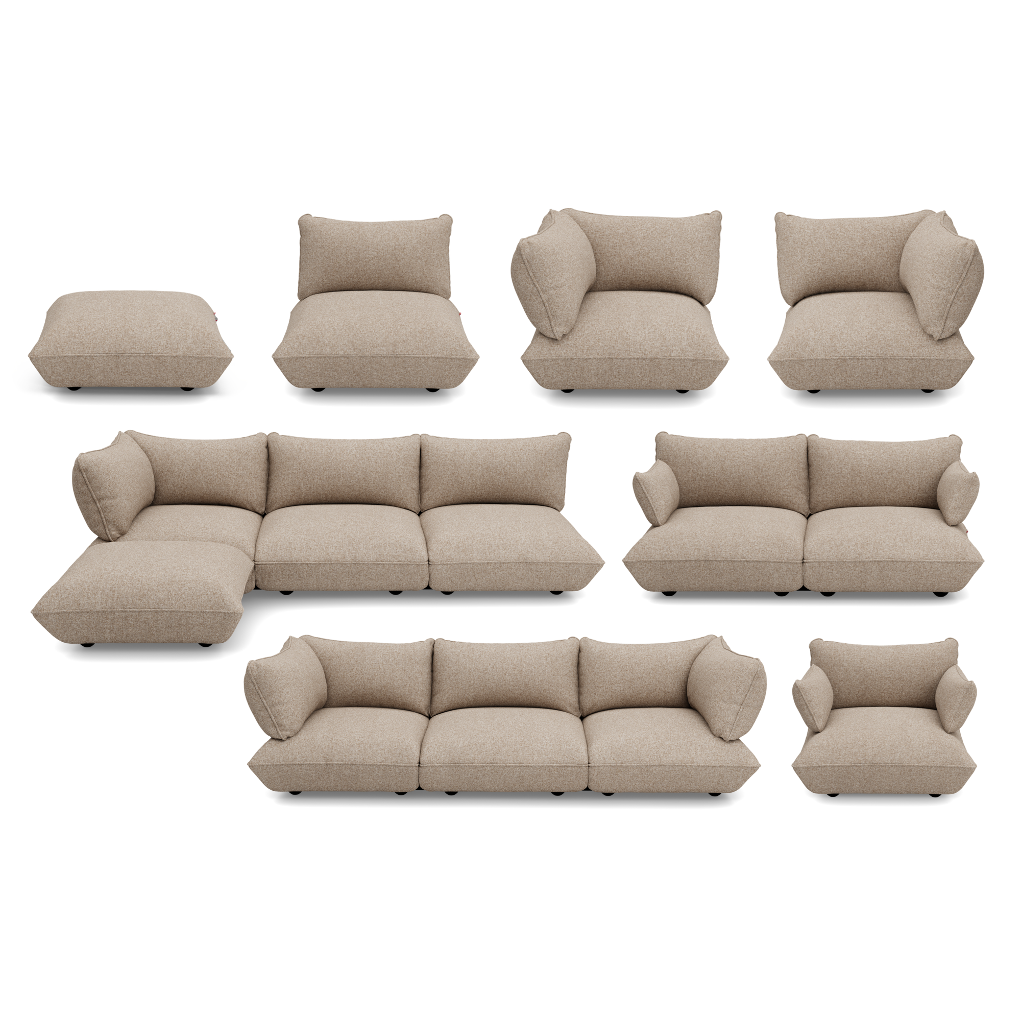 Hoekbank Sumo boucle recycled brown melange
