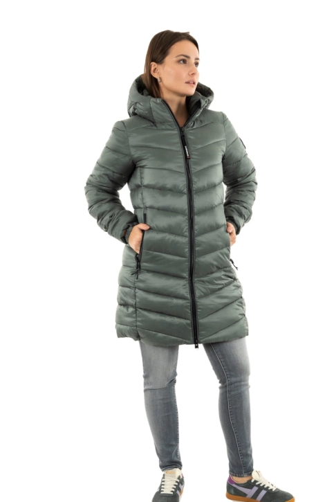 Doudounes superdry hooded fuji mid padded 9vc stormy weather blue