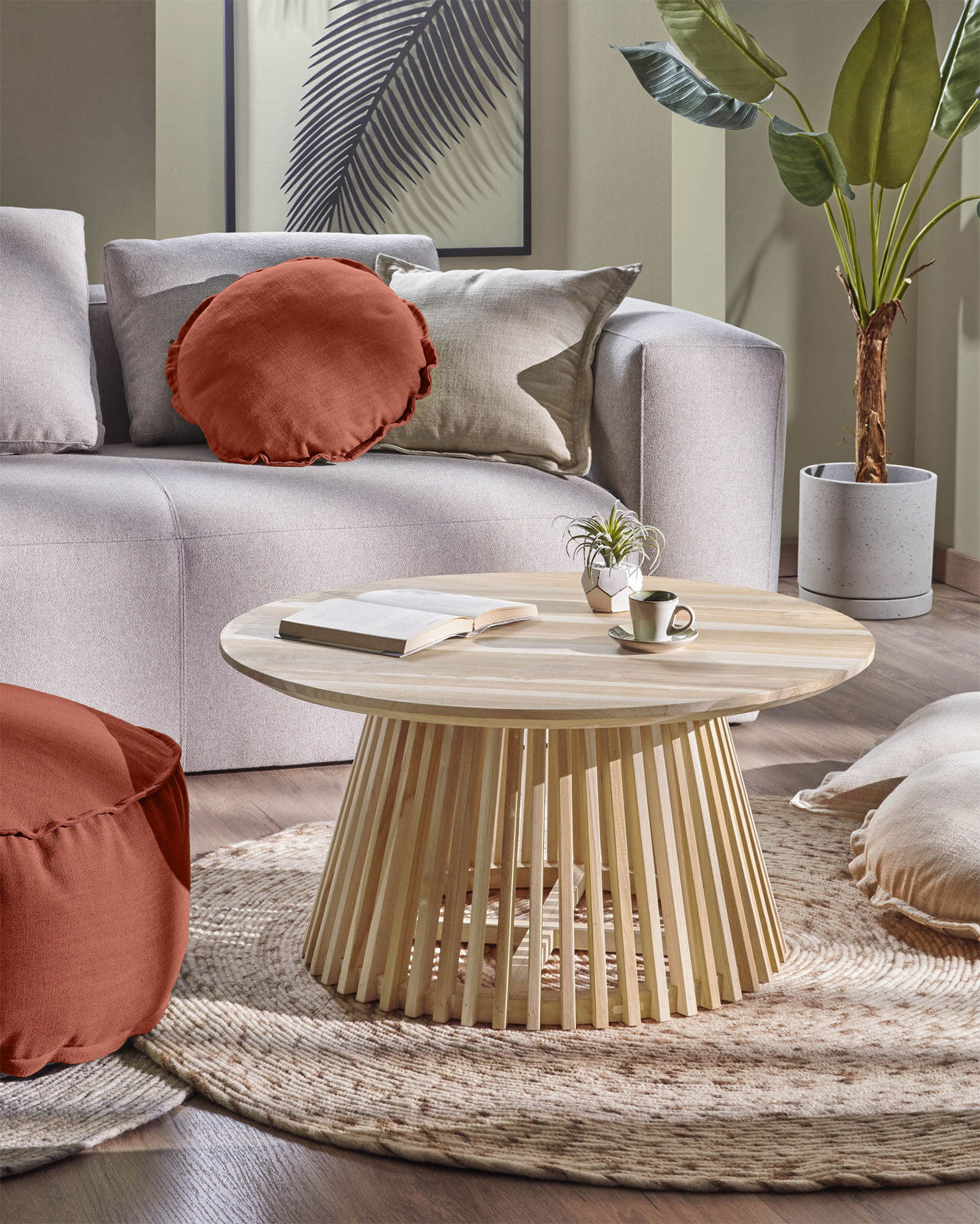 KaveHome Couchtisch IRUNE 80 x 40 cm Teak braun