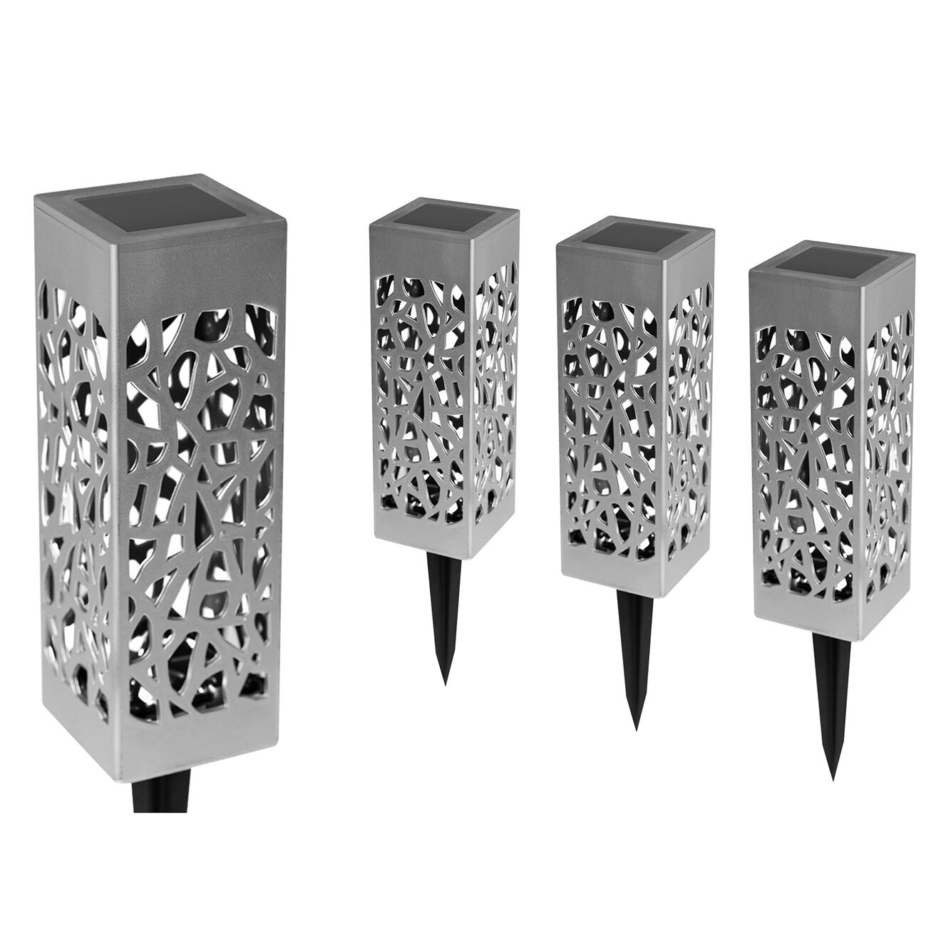 Pratik Garden 10 lampes solaires mona argentées - d.6x29 cm