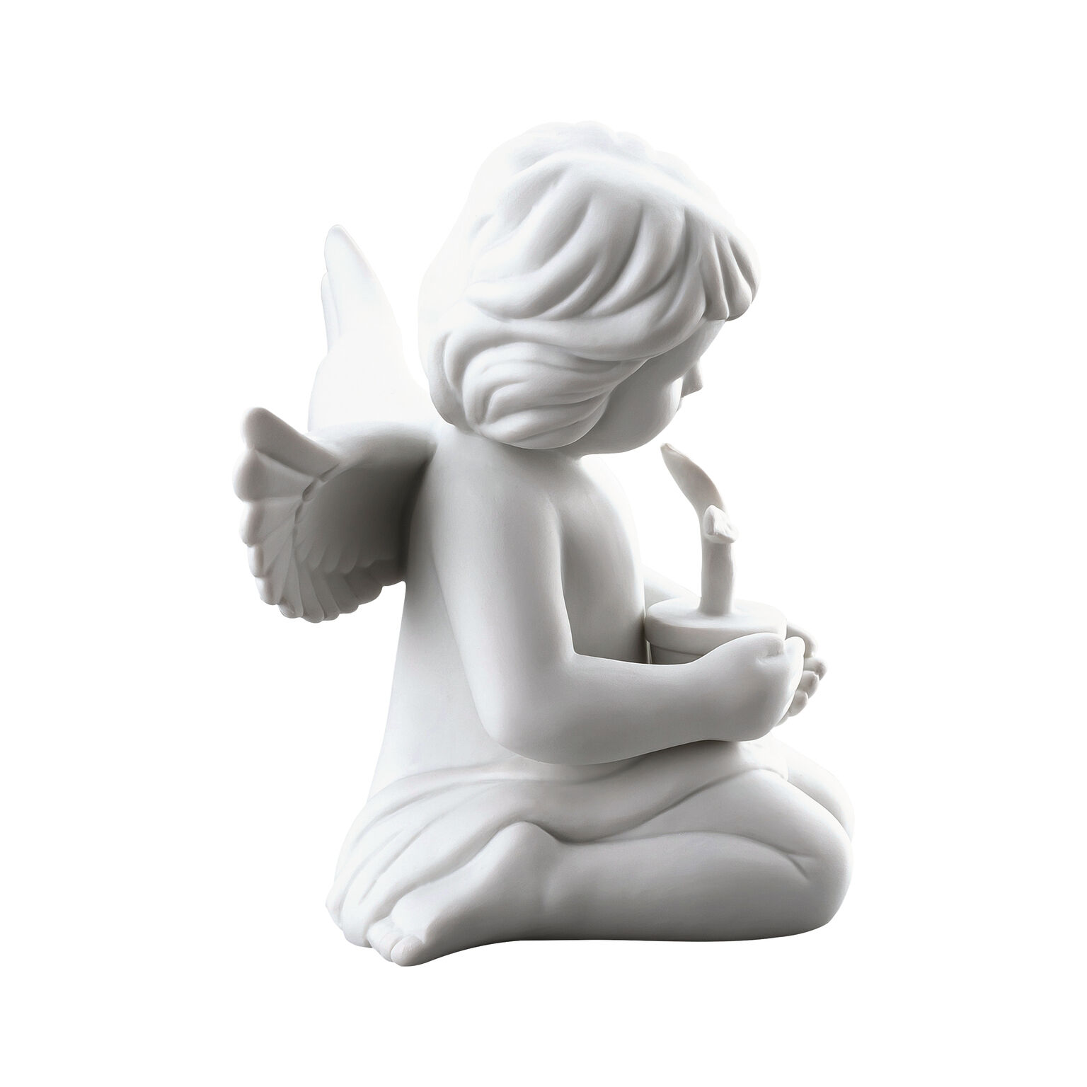 Angels Weiss matt Engel mit Blumentopf