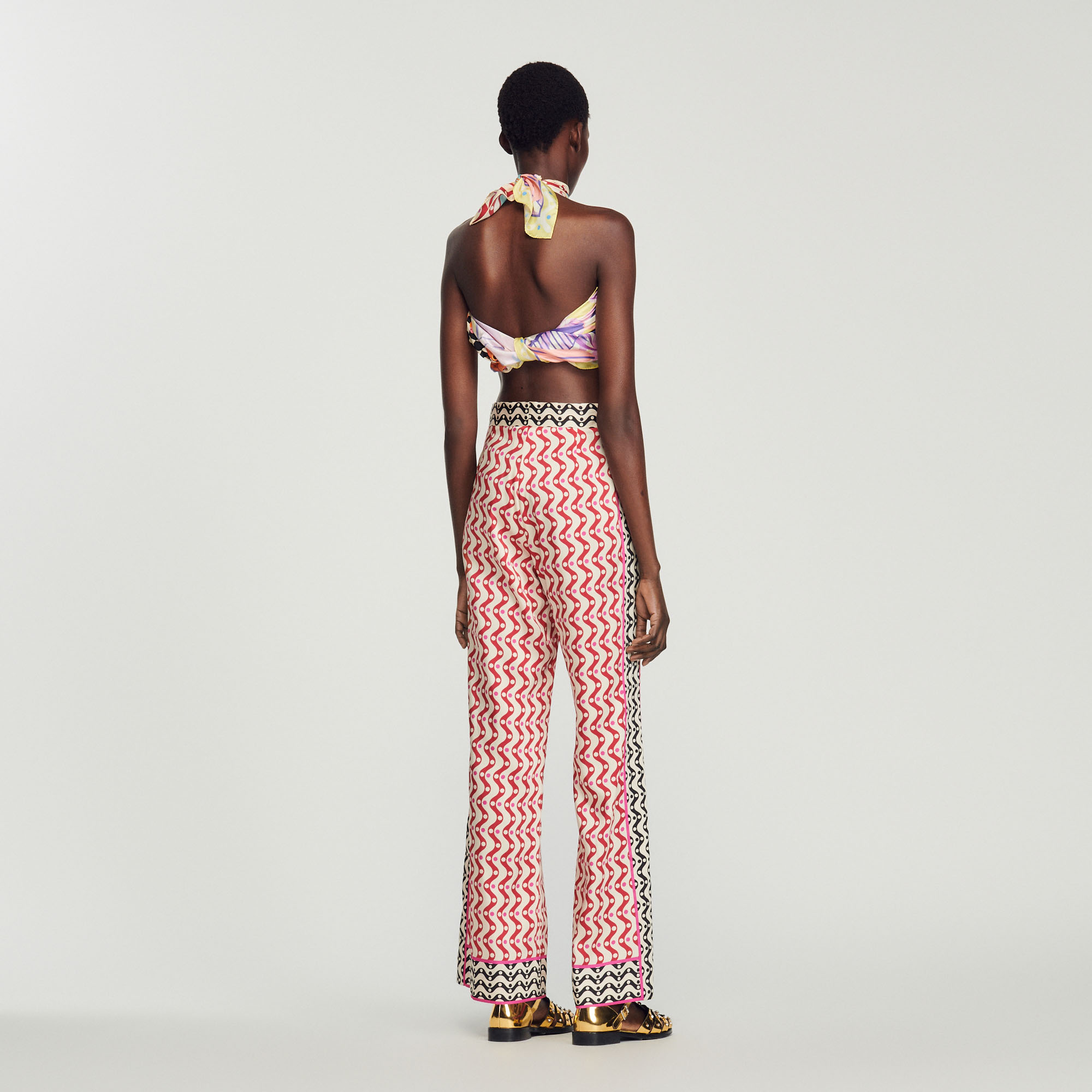 Pantalon fluide imprime etoiles