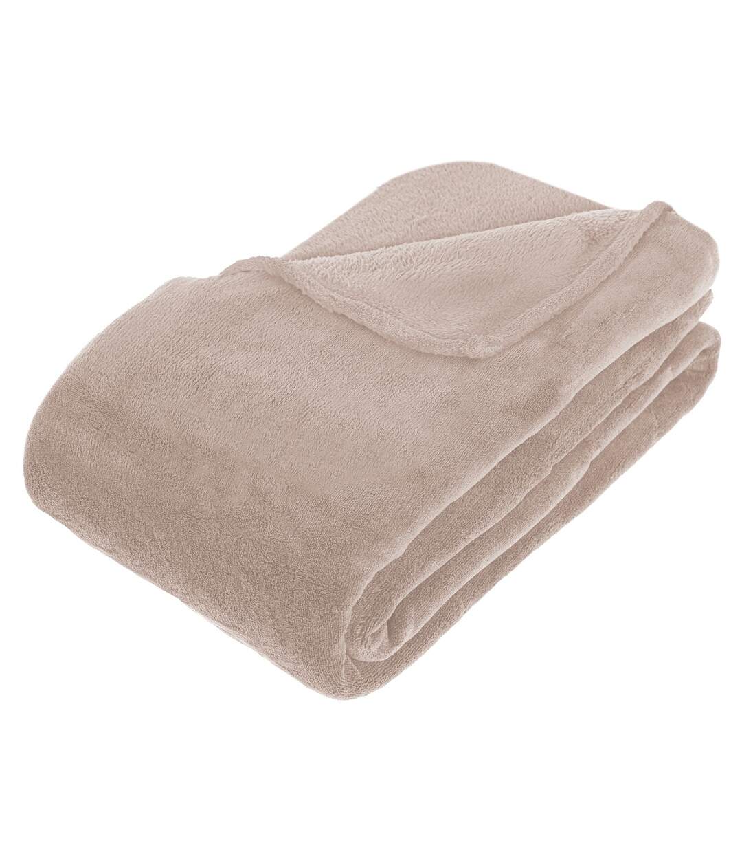 Plaid en Microfibre uni - 230x180 cm - Beige