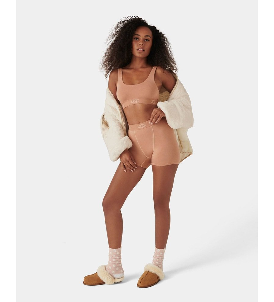 Pantufas UGG Scuffette II em couro marrom