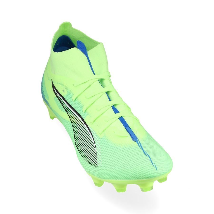 PUMA Ultra 5 Match   FG/AG Lights Out - Fizzy Apple/Blanc/Bleu Femme