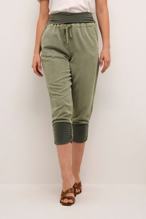 Cream Line Pants Oil green