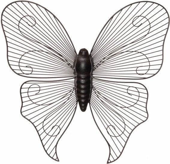 Intratuin wanddecoratie vlinder May zwart 38,5 x 1 x 38 cm
