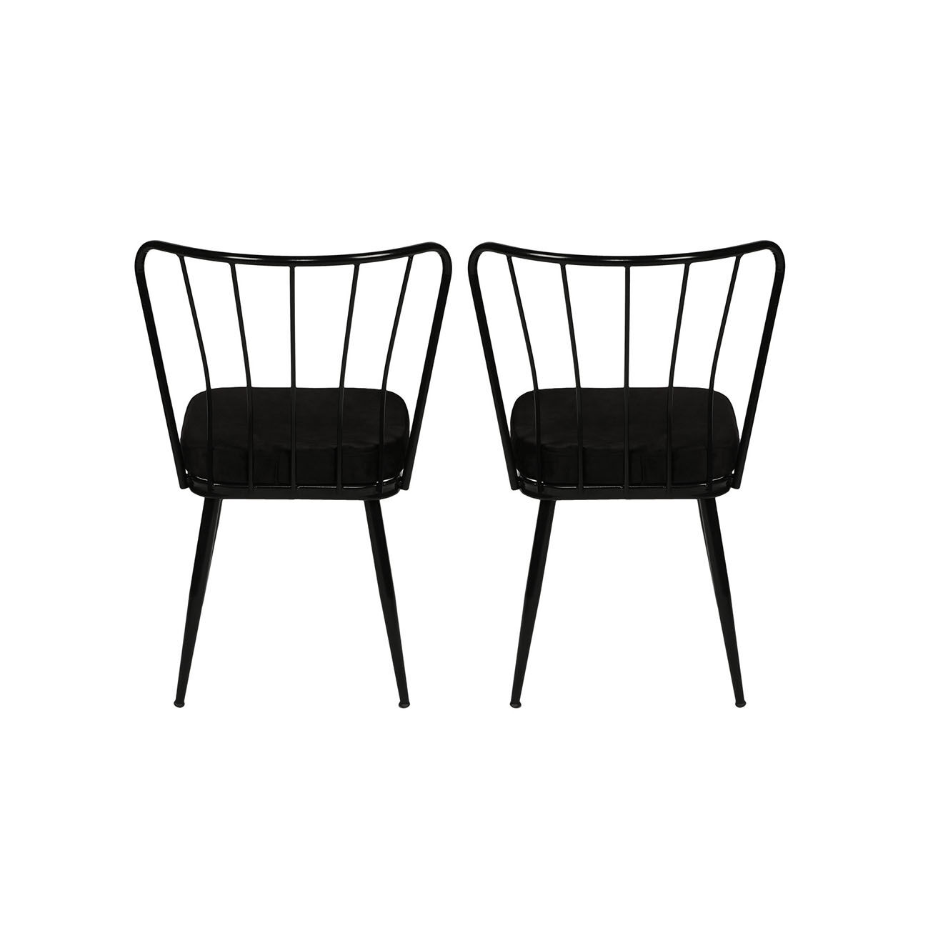 Wooden Art 2 Chaises Yildiz noires - 82x43x42 cm