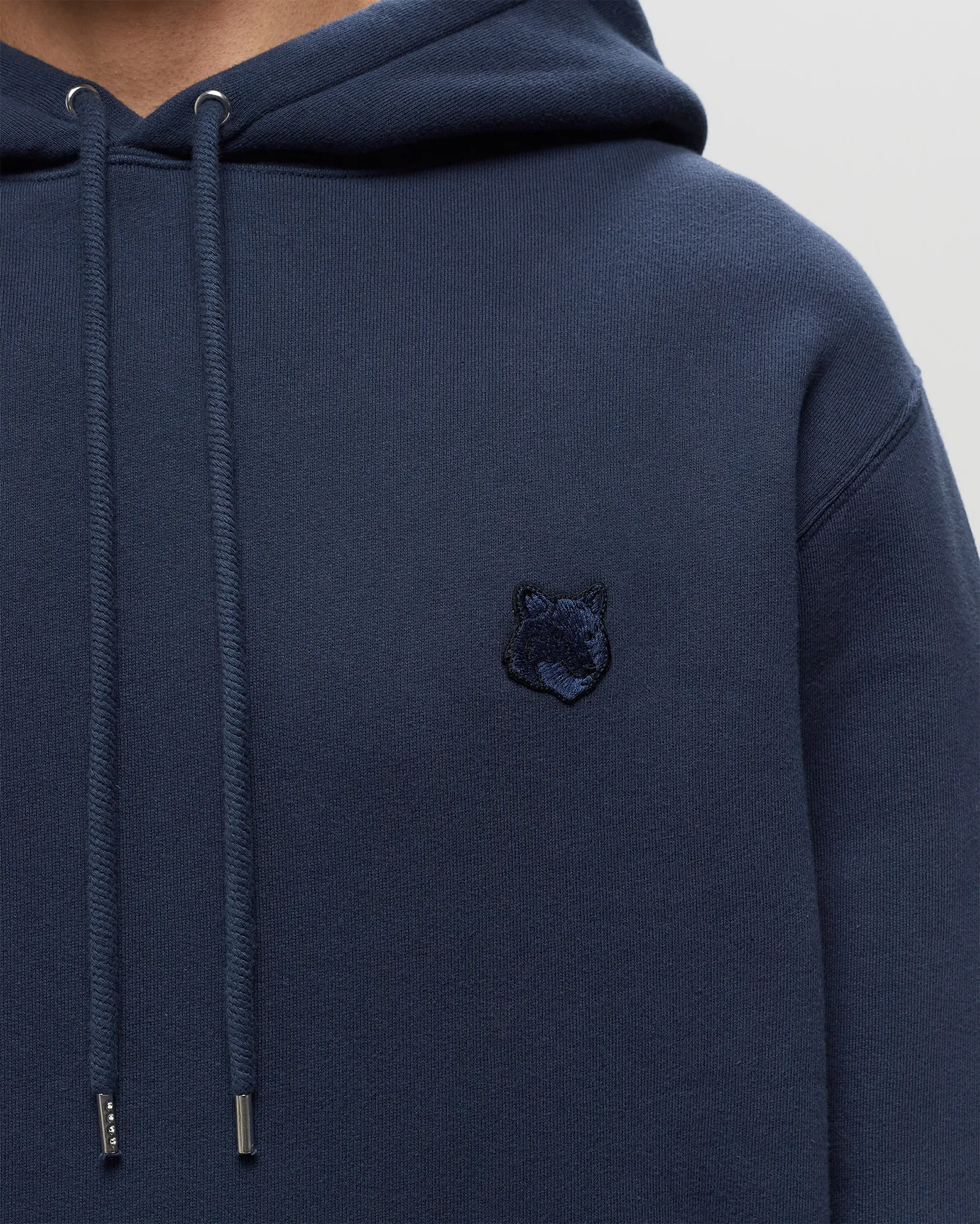 Maison Kitsune BOLD FOX HEAD PATCH COMFORT HOODIE INK BLUE
