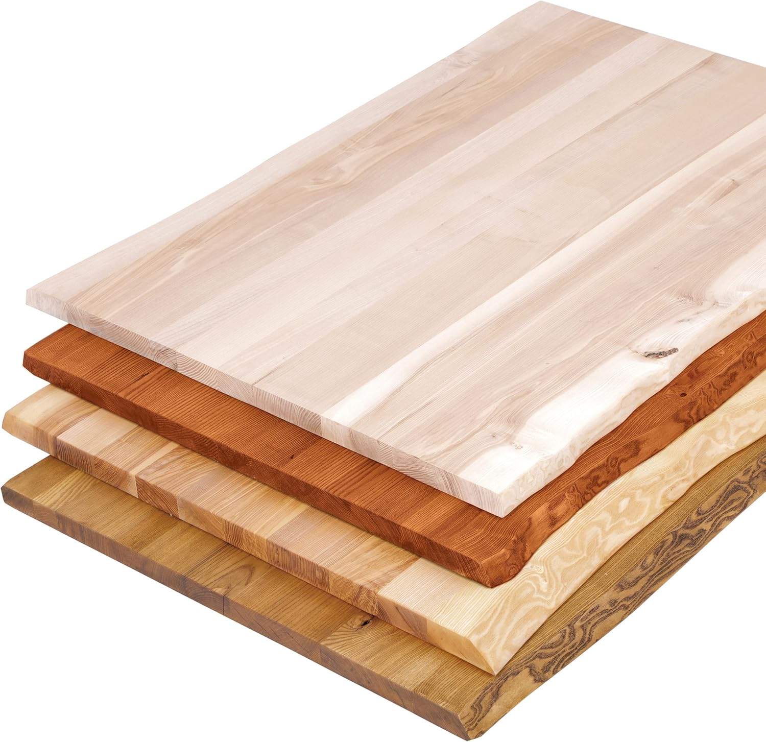 LAMO Manufaktur Holzplatte für Wohnzimmertisch Küchentisch Kücheninsel, Tischplatte Baumkante 100x60 cm, Dunkel, LHB-01-A-004-1006