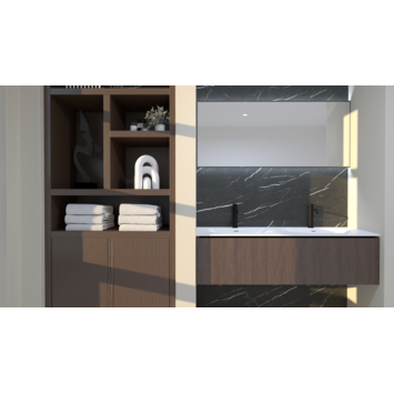 Wandtegel Sierra marmerlook 30 x 60 cm keramiek zwart 1,08 m²