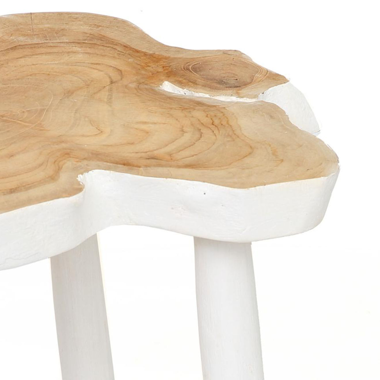 Bazar Bizar Table d'appoint Organic beige/blanc - 45x45x40 cm