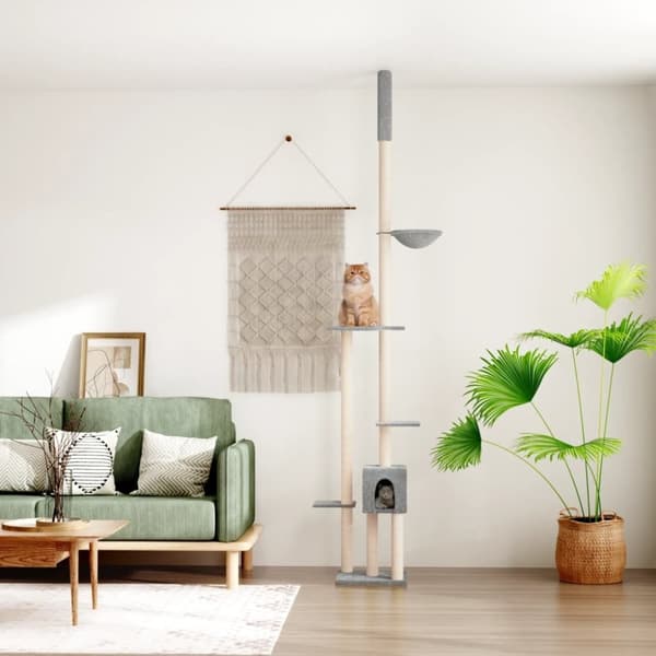 vidaXL Kloretre gulv til tak lysegrå 258,5-284,5 cm