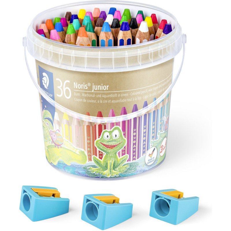 Crayon de couleur Noris junior, seau de 36