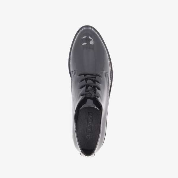Nova lak dames veterschoenen zwart