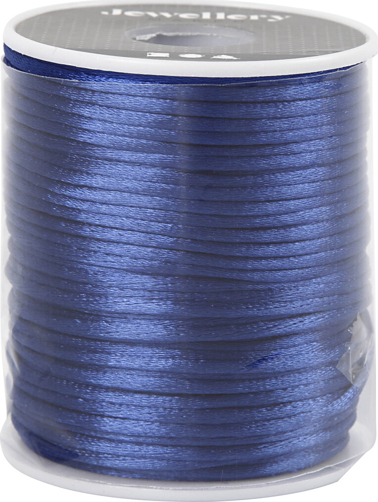 Satinsnor - 2 MM - Mørk Blå - 50 M
