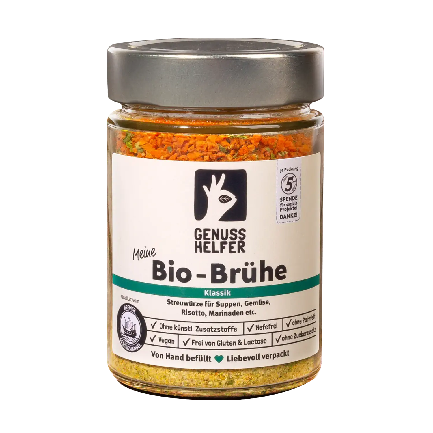 Brühe, Streuwürze BIO, gemahlen, im Glas