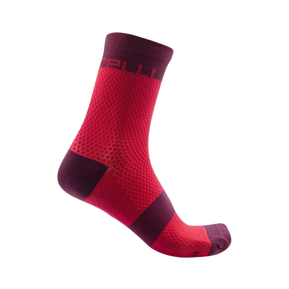 Castelli VELOCISSIMA 12 - Chaussettes Femme rouge/bordeaux