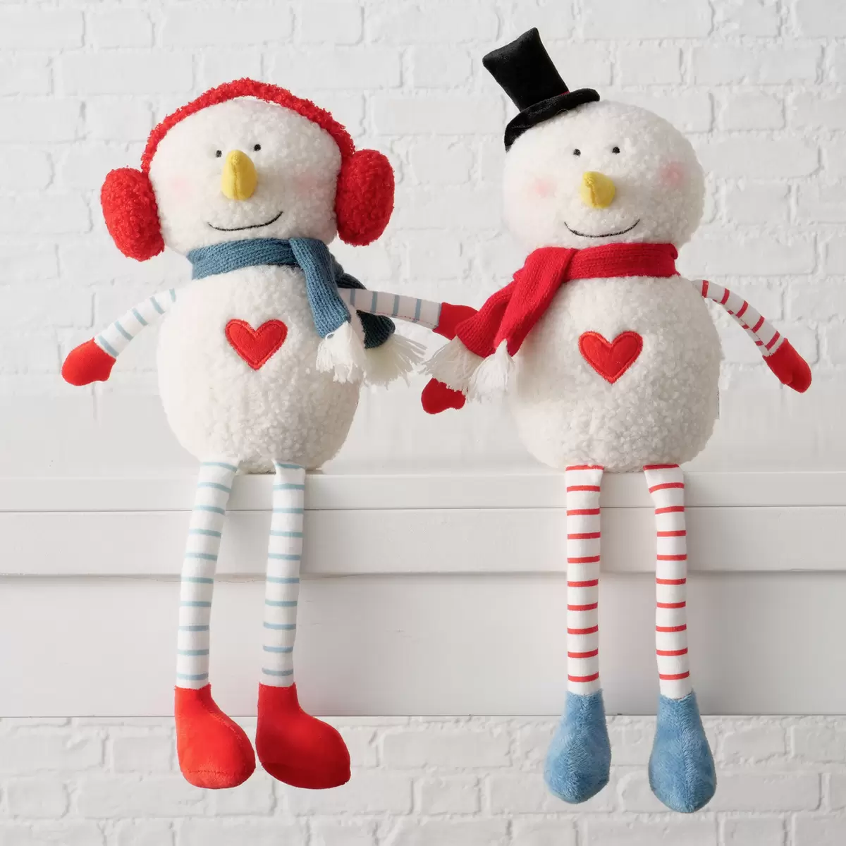 Kantenhocker Schneemann Rüdiger hellblau,rot,weiss